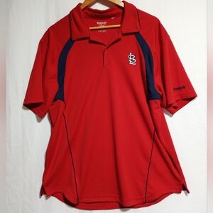 Reebok St Louis Cardinals Red And Blue Polo Shirt Size XL
